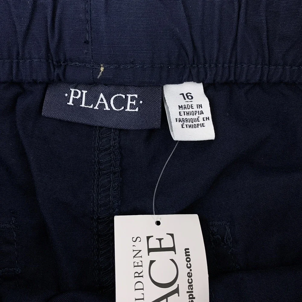 The Children's Place Boys Size 16 Tidal Blue Pull On Jogger Shorts NWT
